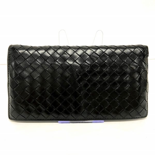 37174866 1 Bottega Veneta Intrecciato Long Wallet Black Leather