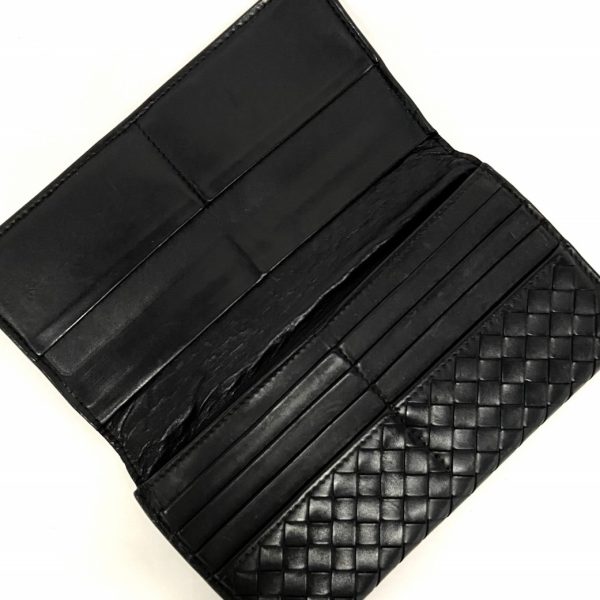 37174866 3 Bottega Veneta Intrecciato Long Wallet Black Leather