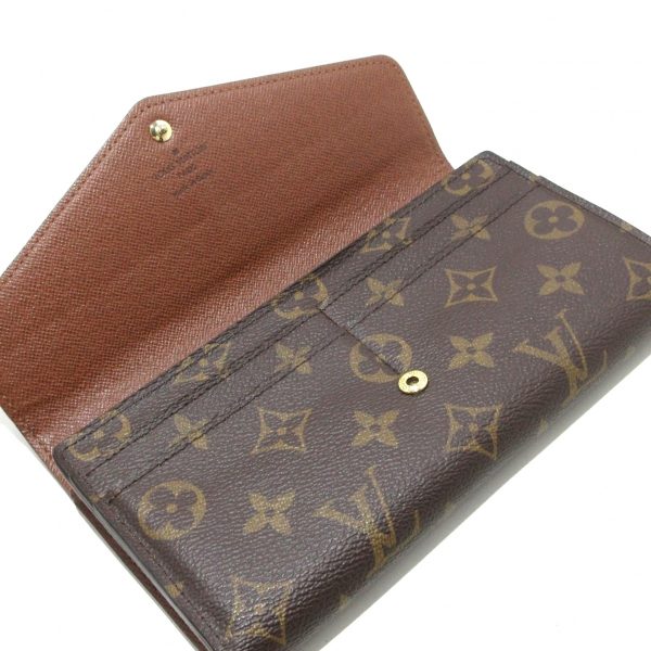 37175265 3 Louis Vuitton Portefeuille Sara Canvas Monogram Long Wallet Maron