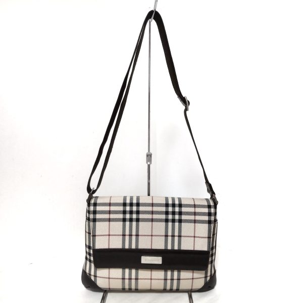 37179928 1 Burberry Shoulder Bag Plaid Pattern Beige