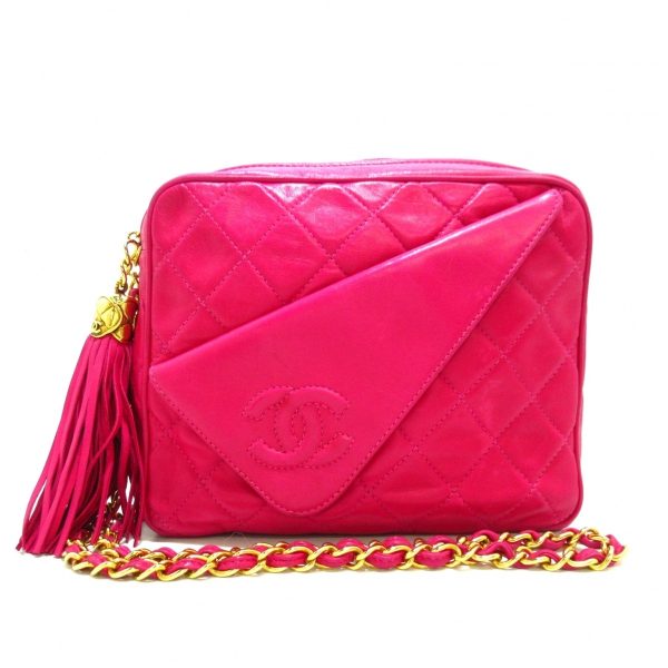 37197120 1 Chanel Matelasse Chain Shoulder Shoulder Bag Fringe Lambskin Pink