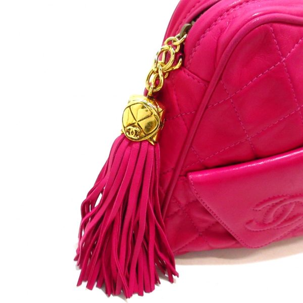 37197120 10 Chanel Matelasse Chain Shoulder Shoulder Bag Fringe Lambskin Pink