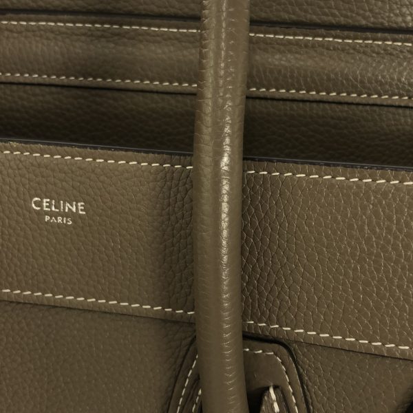 37215717 12 Celine Luggage Micro Shopper Drummed Calf Handbag Greige