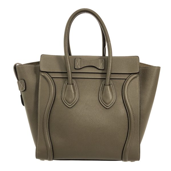 37215717 3 Celine Luggage Micro Shopper Drummed Calf Handbag Greige