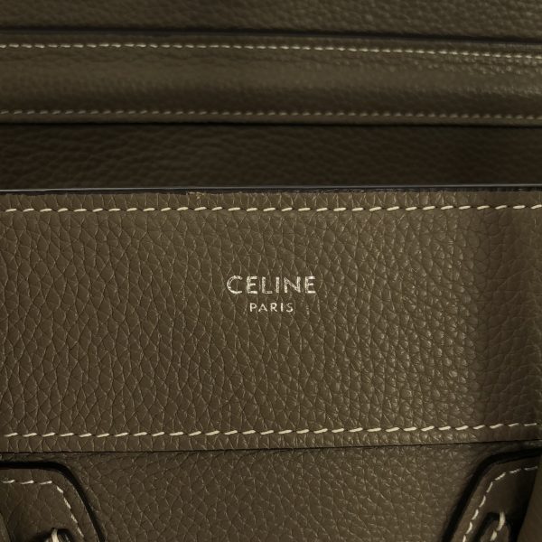 37215717 7 Celine Luggage Micro Shopper Drummed Calf Handbag Greige