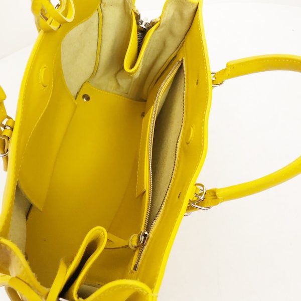 37218413 7 Balenciaga Paper A6 Leather Handbag Yellow