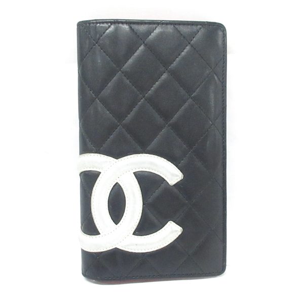 37218451 1 Chanel Cambon Line Long Wallet Silver Hardware Lambskin Black Pink