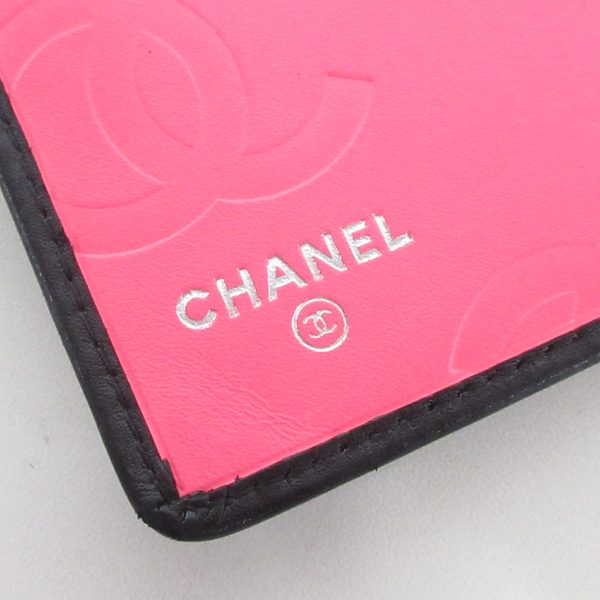 37218451 5 Chanel Cambon Line Long Wallet Silver Hardware Lambskin Black Pink