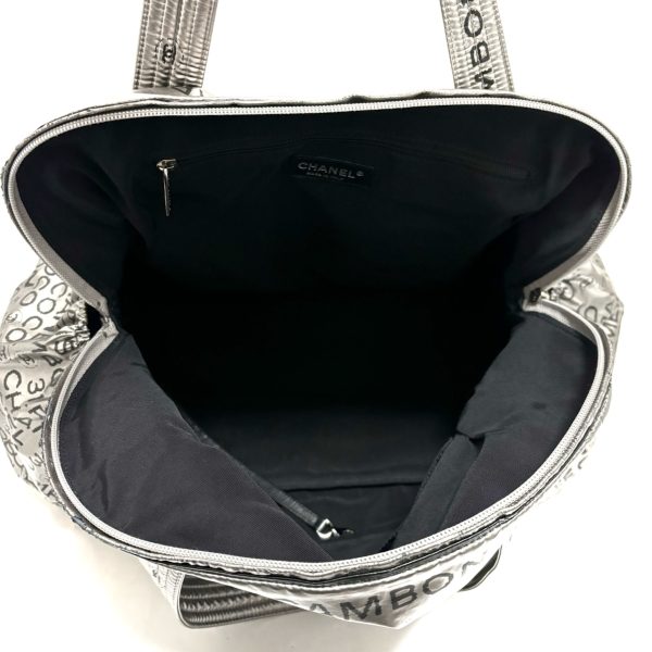 37218603 7 Chanel Handbag Pvc Silver Black