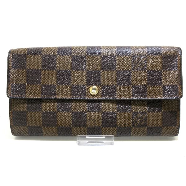 37218702 1 Louis Vuitton Portefeuille Sarah Damier Canvas Long Wallet Ebene