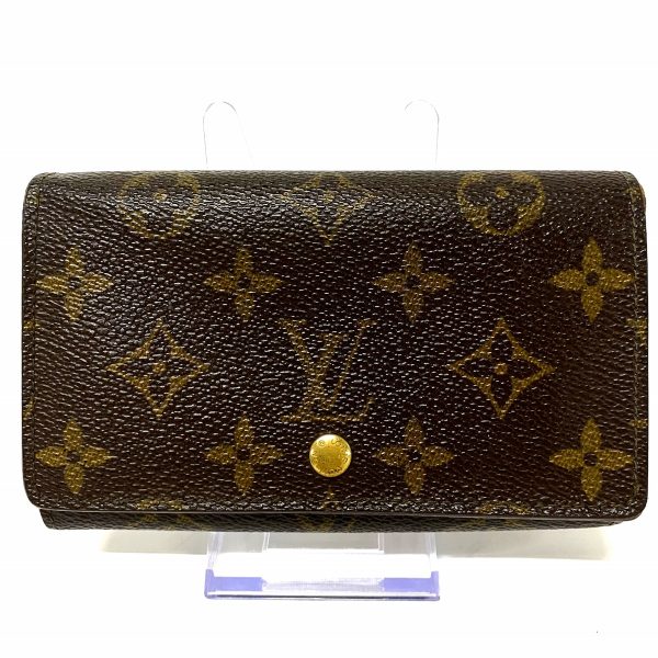 37218732 1 Louis Vuitton Porte Monet Tresor Monogram Canvas Bifold Wallet Brown