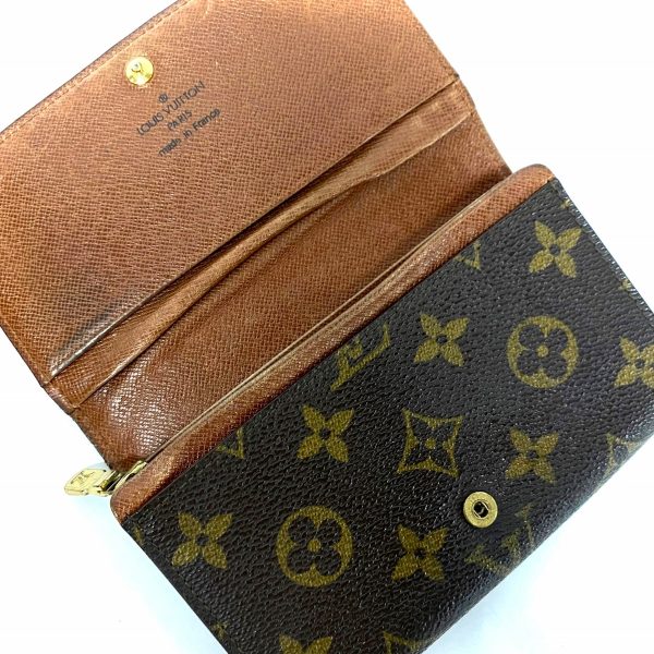 37218732 3 Louis Vuitton Porte Monet Tresor Monogram Canvas Bifold Wallet Brown