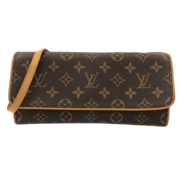 37218892 1 Louis Vuitton Pochette Twin Monogram Canvas Shoulder Bag Brown