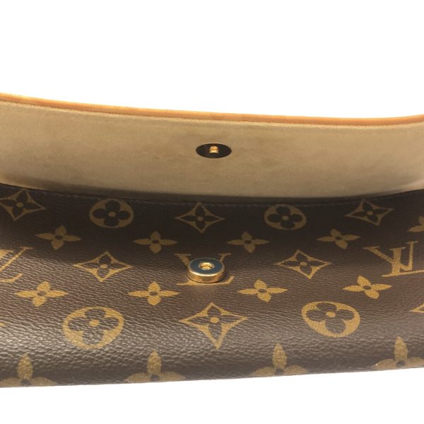 37218892 11 Louis Vuitton Pochette Twin Monogram Canvas Shoulder Bag Brown