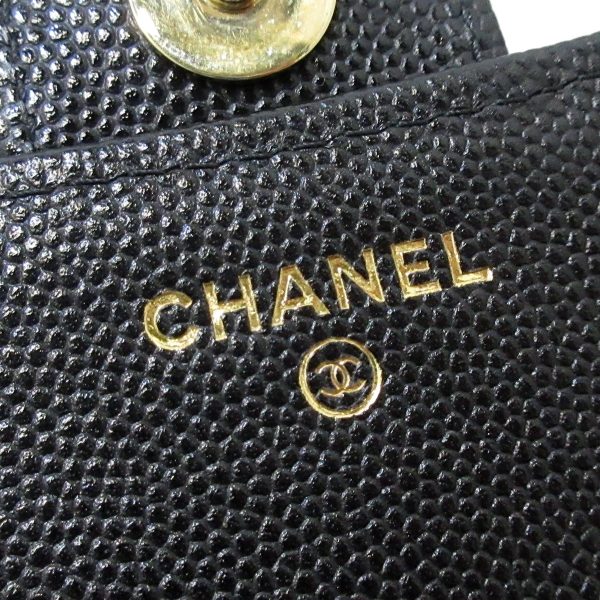 37218950 5 Chanel Matelasse Wallet Chain Wallet Gold Hardware Flap Phone Case Caviar Skin Black