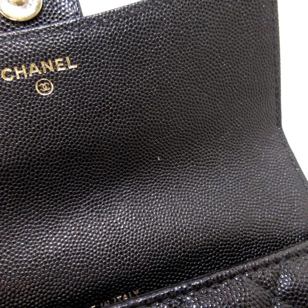 37218950 8 Chanel Matelasse Wallet Chain Wallet Gold Hardware Flap Phone Case Caviar Skin Black