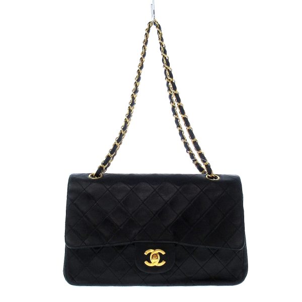 37221117 1 Chanel Double Flap Shoulder Bag Lambskin Black