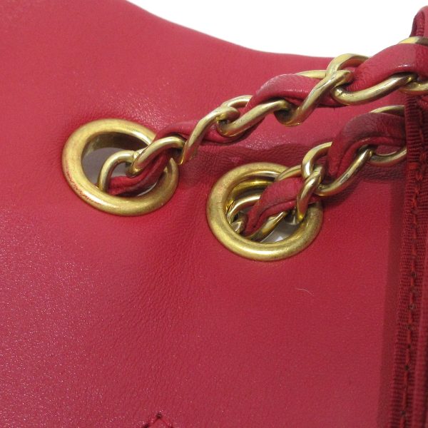 37221523 9 Chanel Single Flap Matelasse Shoulder Bag Enamel Leather Red