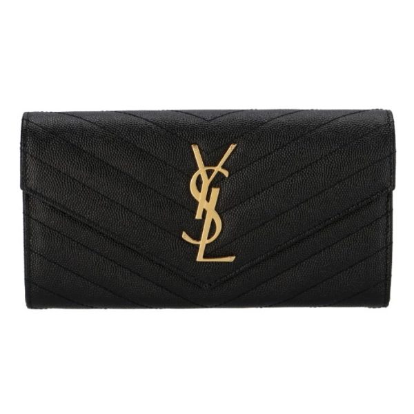 372264bow011000 1 Saint Laurent Paris Wallet Bifold Long Quilted Leather Monogram