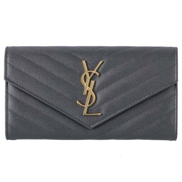 372264bow011251 1 Saint Laurent Paris Wallet Bifold Long Quilted Leather Black