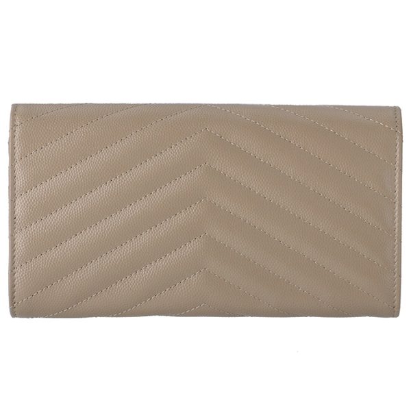 372264bow011722 2 Saint Laurent Paris Wallet Bifold Long Quilted Beige