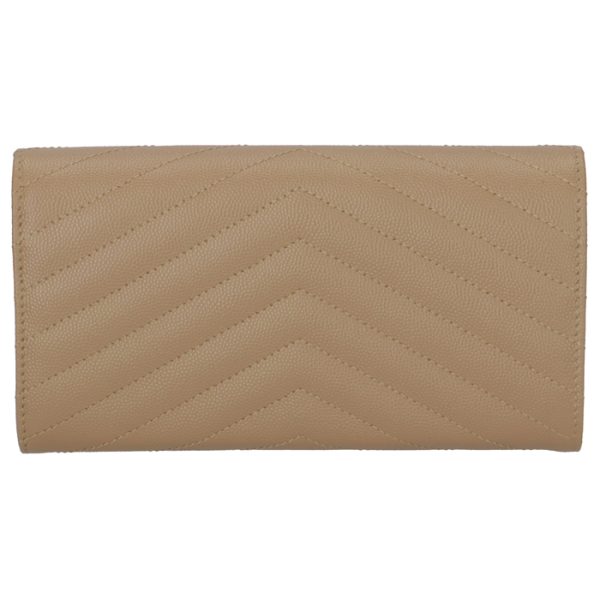 372264bow012643 2 Saint Laurent Paris Wallet Bifold Long Quilted Leather Monogram Beige