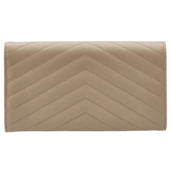 372264bow012721 2 Saint Laurent Paris Wallet Bifold Long Quilted Monogram Beige