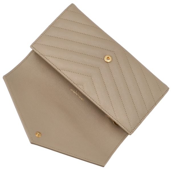 372264bow012721 4 Saint Laurent Paris Wallet Bifold Long Quilted Monogram Beige