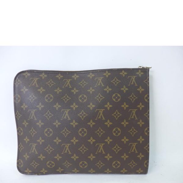 37239 2 Louis Vuitton Poche Monogram Document Bag Brown