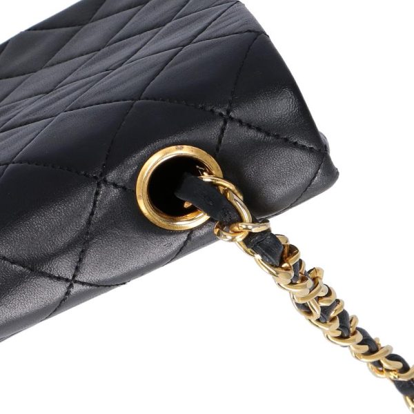 37253 10 Chanel Matelasse Single Flap Chain Shoulder Bag Black