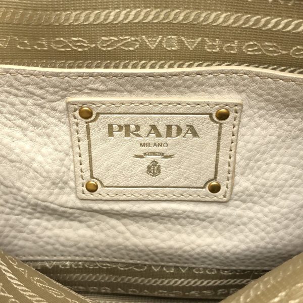 37269241 7 Prada Handbag Leather Ivory