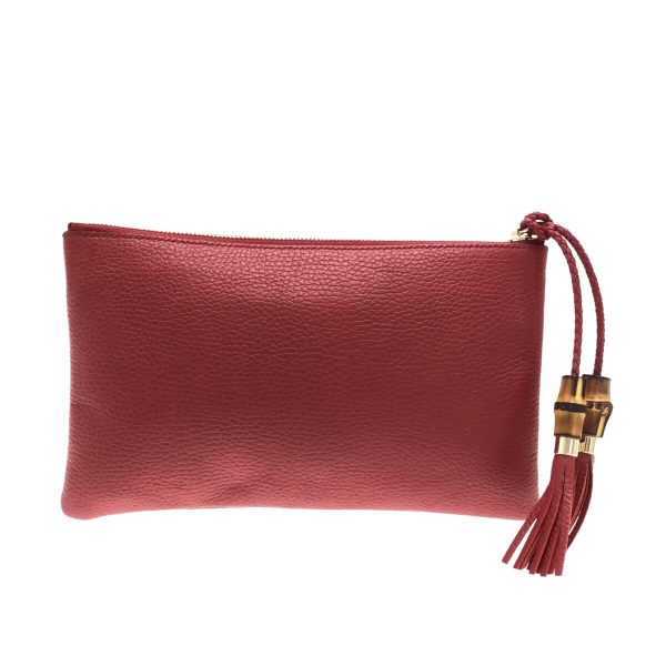 37269245 3 Gucci Bamboo Clutch Bag Red Leather