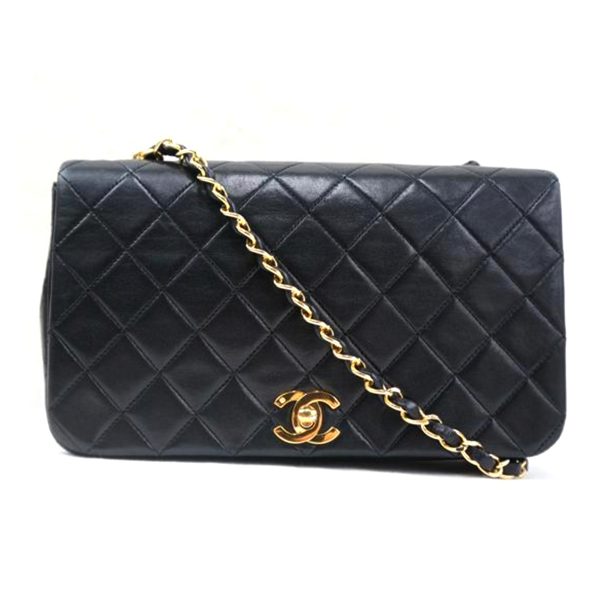 37283 1 Chanel Matelasse Chain Shoulder Bag Black