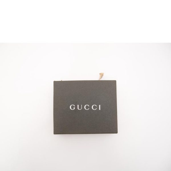 37288 6 Gucci Logo Plate Leather Bi Fold Wallet Black