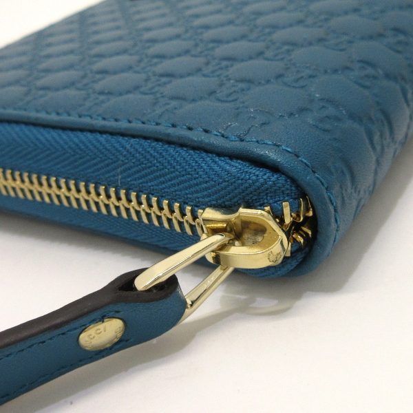 37294707 6 Gucci Micro Guccisima Long Wallet Blue Green Leather