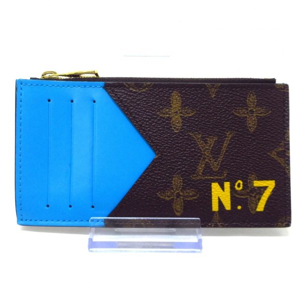 37294719 2 Louis Vuitton Coin Card Holder Canvas Monogram Coin Case Blue