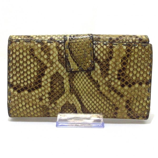 37294731 2 Fendi Long Wallet Python Beige Brown