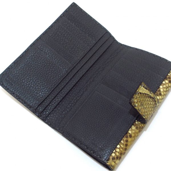 37294731 3 Fendi Long Wallet Python Beige Brown