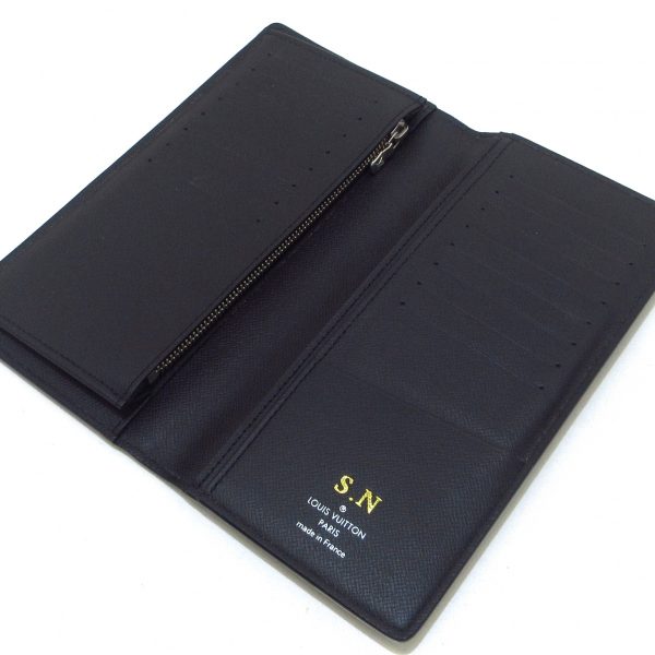 37294757 3 Louis Vuitton Portefeuille Blazer Leather Taiga Long Wallet Noir