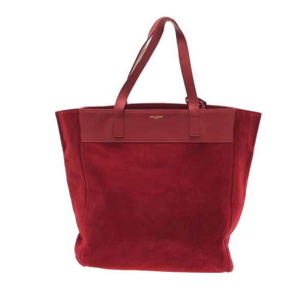 37294993 1 Saint Laurent Paris Reversible Cabas Suede Leather Tote Red