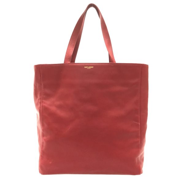 37294993 12 Saint Laurent Paris Reversible Cabas Suede Leather Tote Red