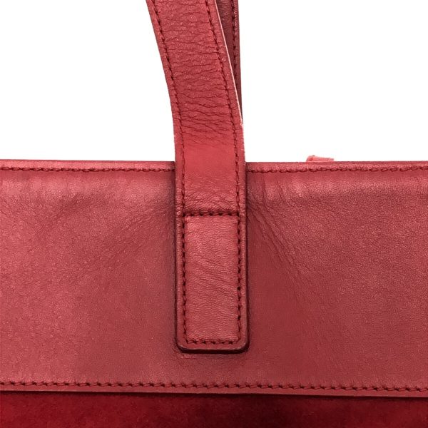 37294993 9 Saint Laurent Paris Reversible Cabas Suede Leather Tote Red