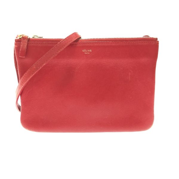 37295039 1 Celine Leather Trio Shoulder Bag Red