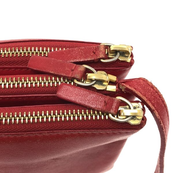 37295039 9 Celine Leather Trio Shoulder Bag Red