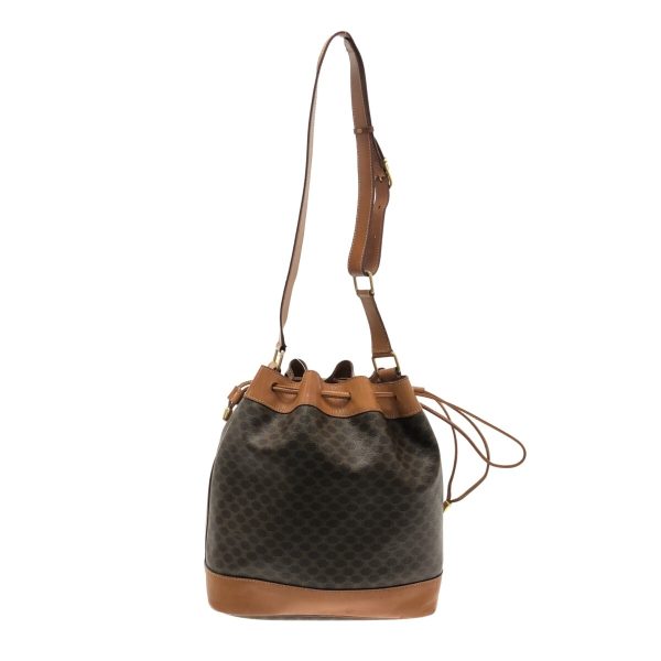 37295041 3 Celine Macadam Pattern PVC Shoulder Bag Brown