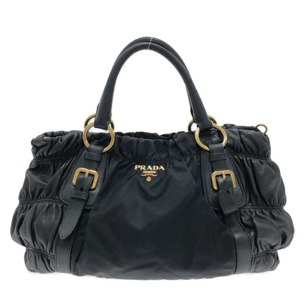 37303362 1 Prada Tote Bag Nylon x Leather Black