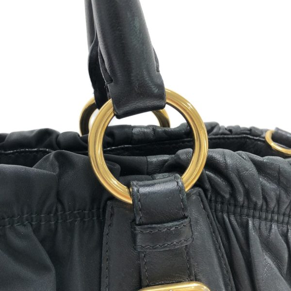 37303362 9 Prada Tote Bag Nylon x Leather Black