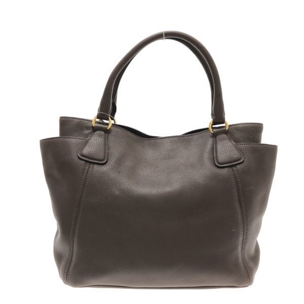 37306434 3 Prada Tote Bag Leather Dark Brown