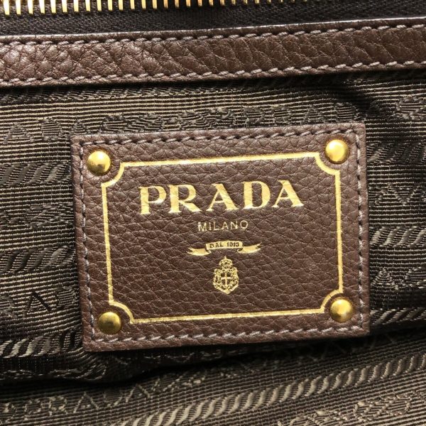 37306434 7 Prada Tote Bag Leather Dark Brown