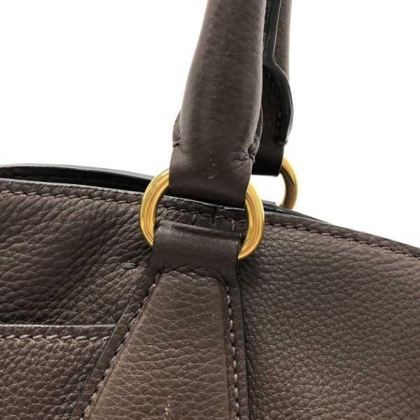 37306434 9 Prada Tote Bag Leather Dark Brown